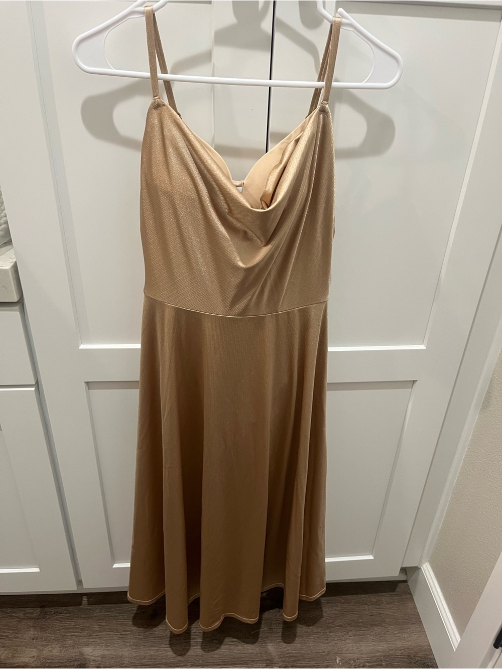Shapewear Strappy Cowl Neck Fit
& Flare Midi Dress - Picture 5 of 10